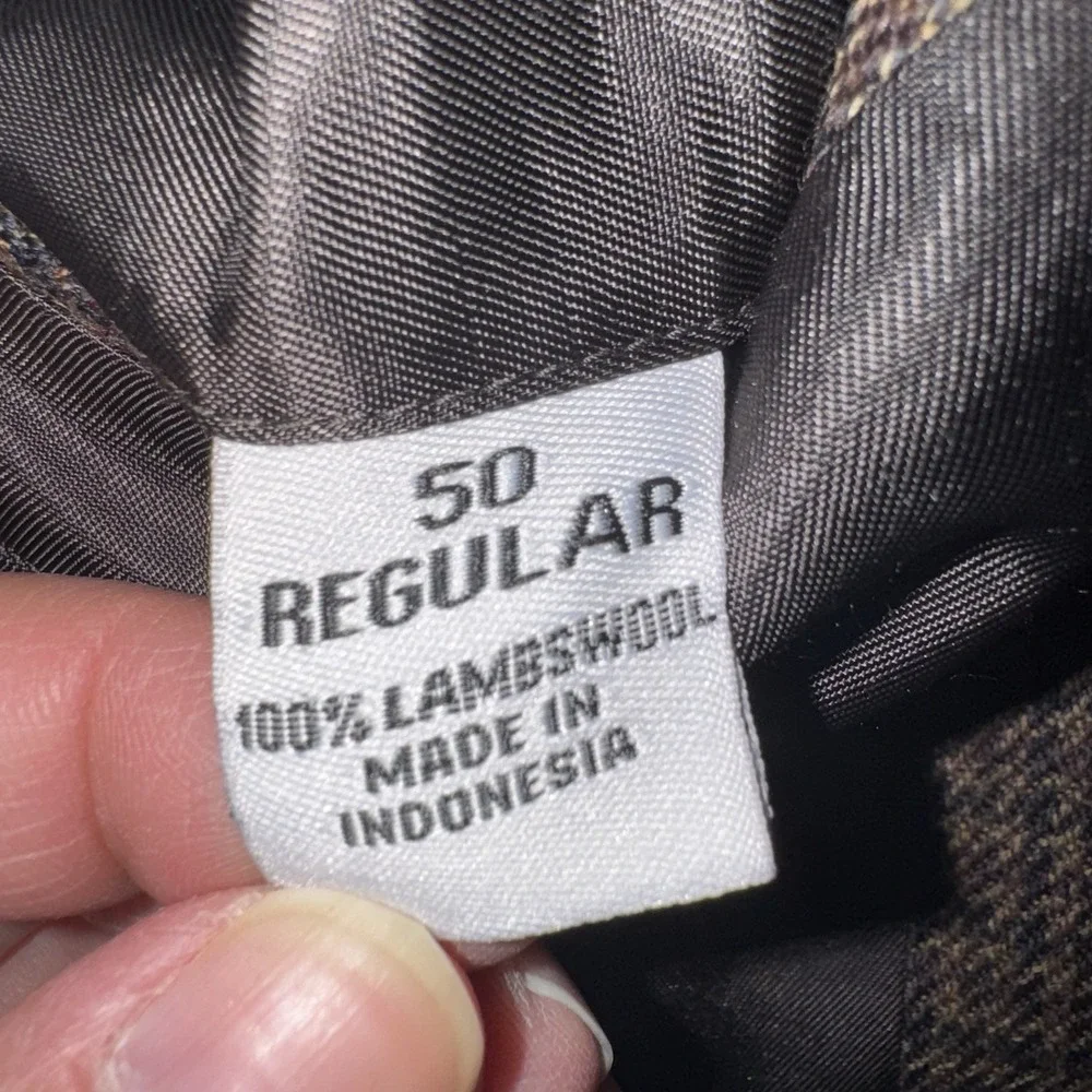 VTG Joseph & Fiess 100% Lambswool Sport Coat Mens 50R Check Blazer Suit Jacket